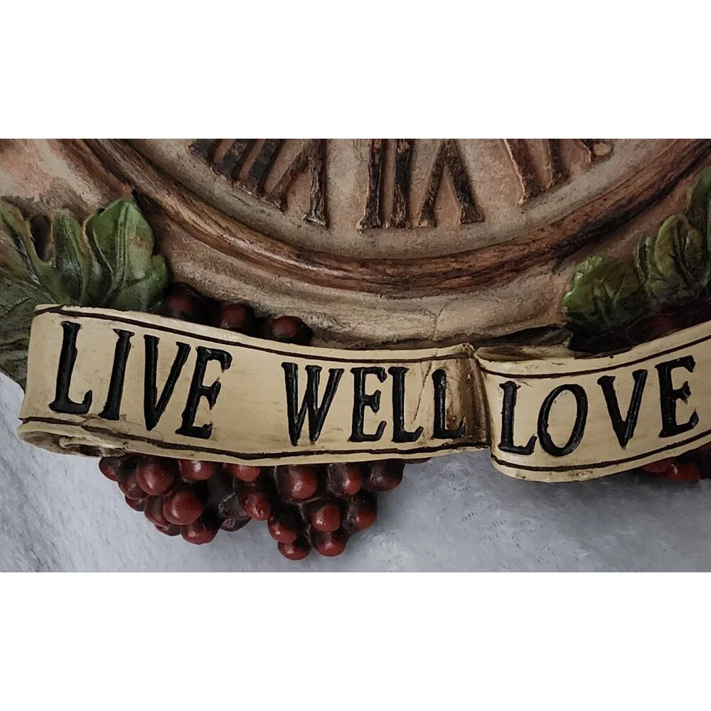 Live, Love, Laugh Grapes Wall Clock- Battery operated